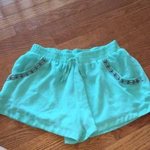 Teal jeweled shorts